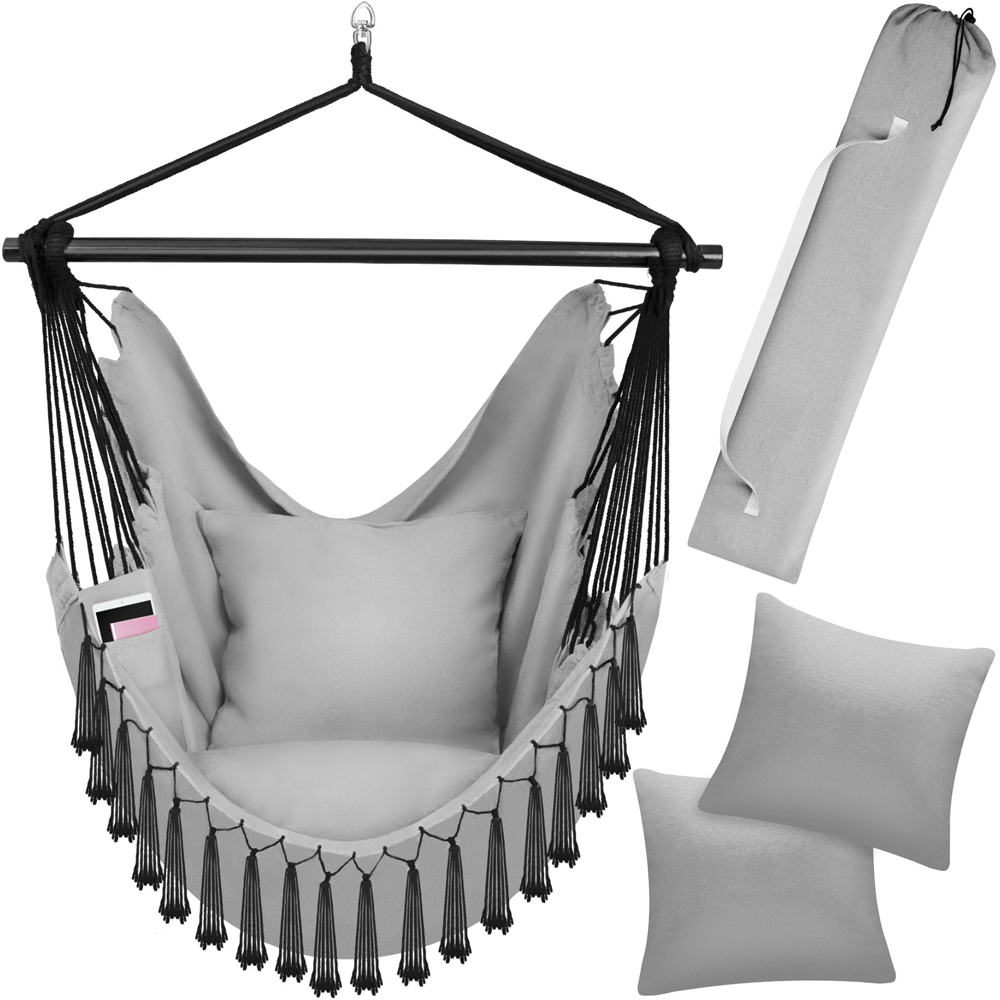 tectake Malika Grey Hanging Chair 150kg Image 2