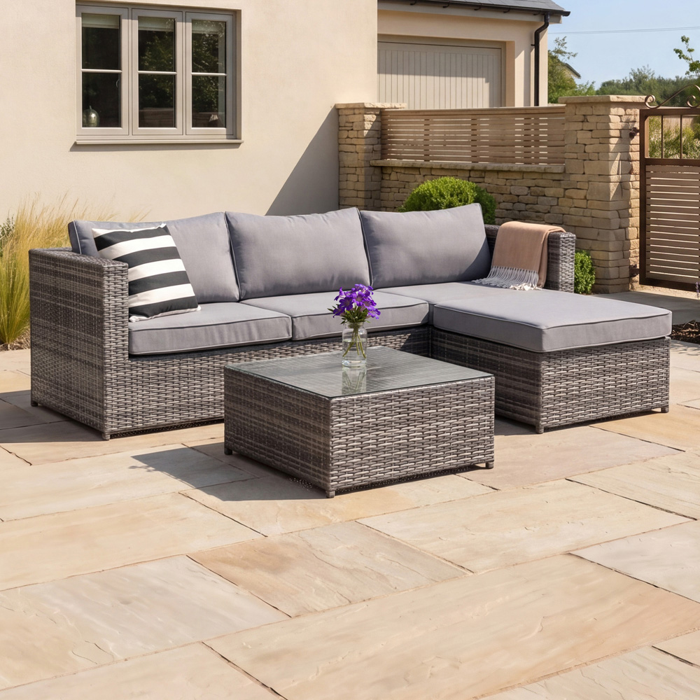 Charles Bentley 4 Seater Grey Corner Sofa Lounge Set Image 6