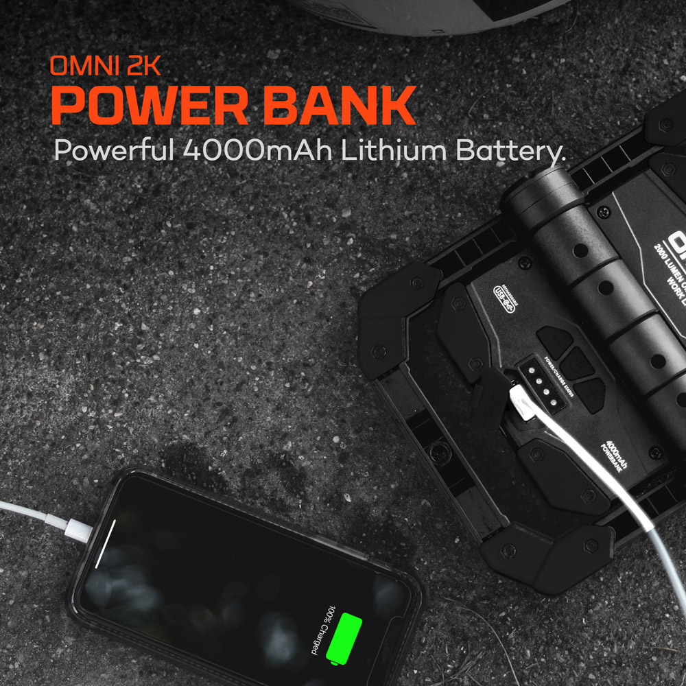 Nebo Omni 2K 2000 Lumens Multi-Directional Rechargeable Work Light with Built-In Power Bank Image 5