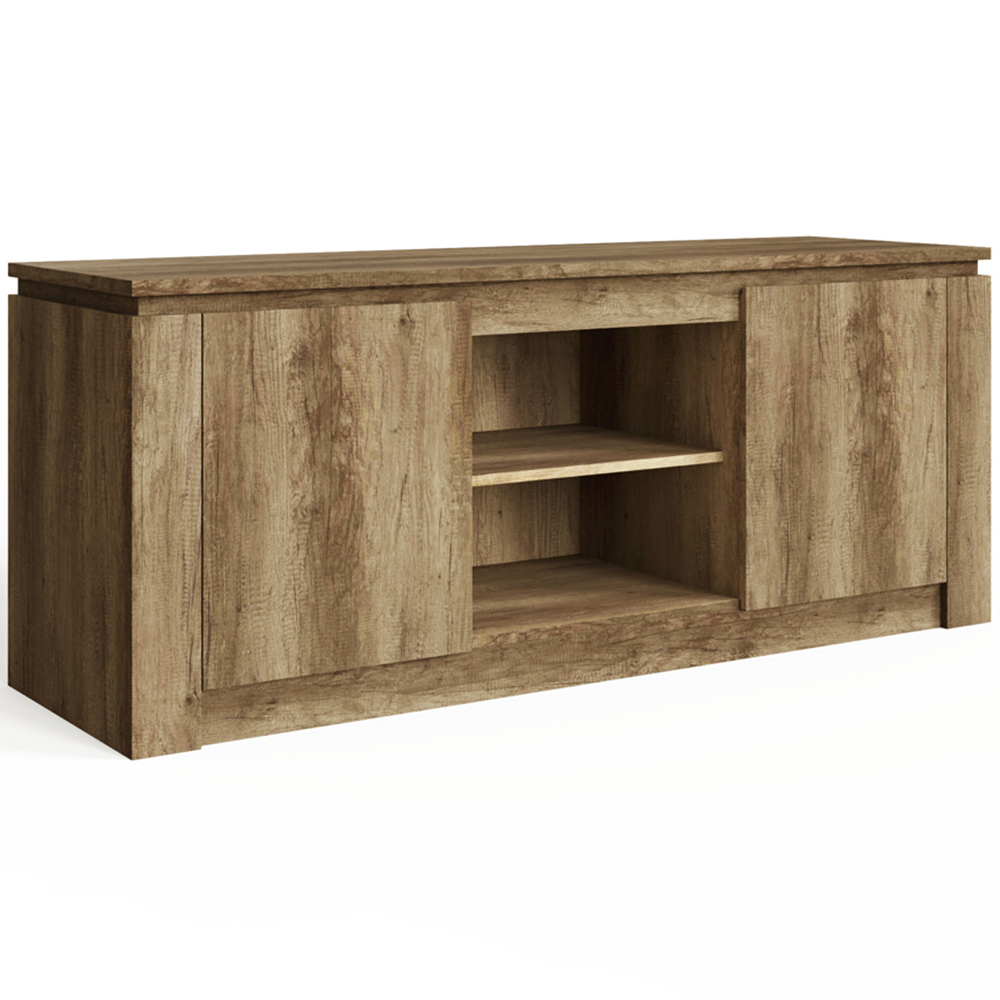 GFW Canyon 2 Door 2 Shelf Oak TV Unit Image 2