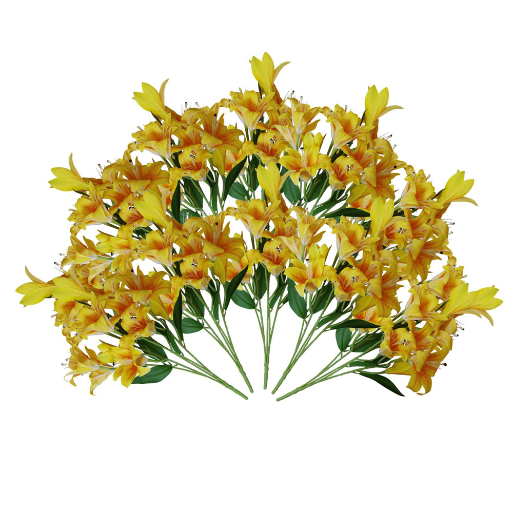 Leaf Yellow Lily Stem Artificial Flower 60cm 12 Pack Image 4