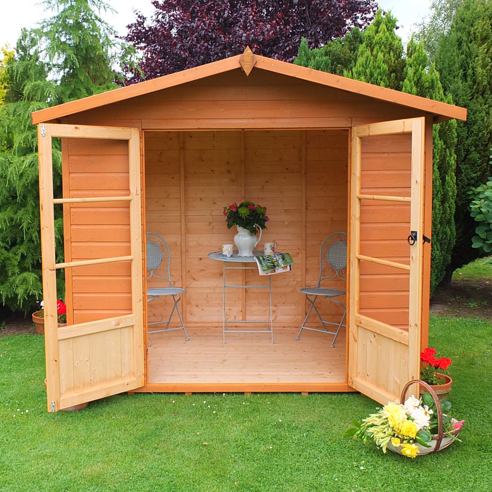 Shire Winton 8 x 6ft Double Door Shiplap Apex Summerhouse Image 4