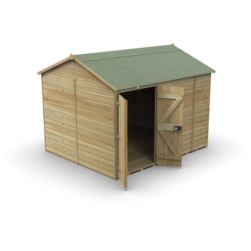 Forest Garden Timberdale 10 x 8ft Tongue and Groove Reverse Apex Garden Shed Image 3
