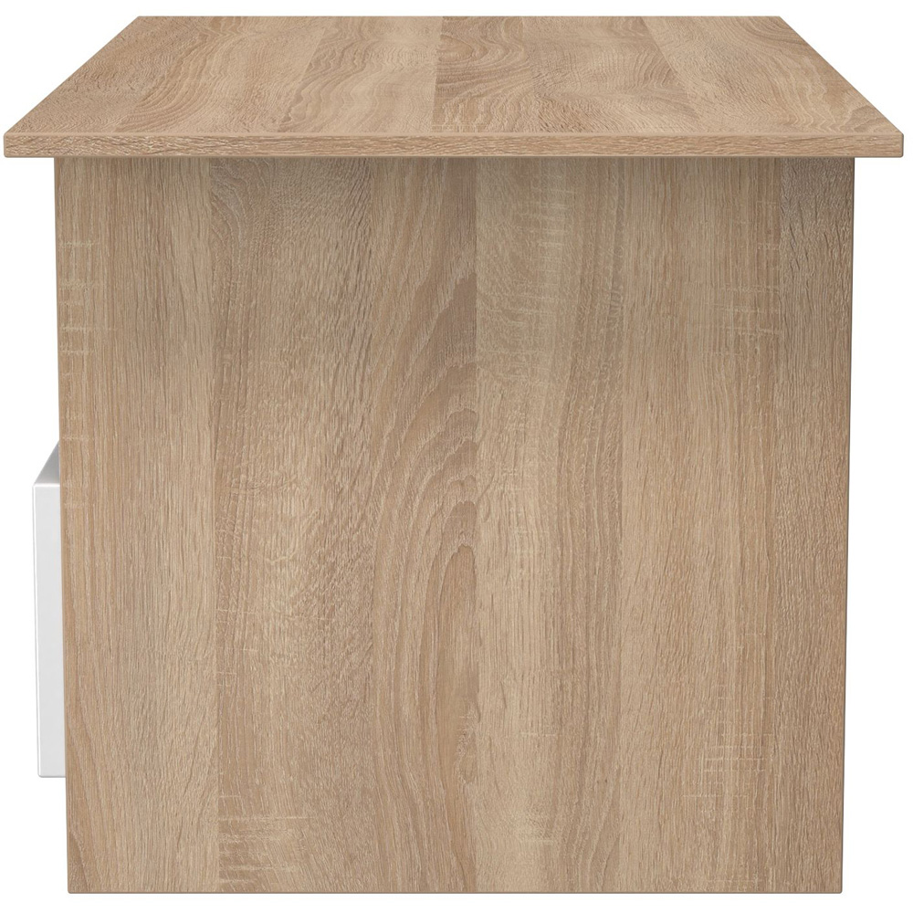 Crowndale Milan Single Drawer Single Shelf White Gloss and Bardolino Oak Coffee Table Ready Assembled Image 5