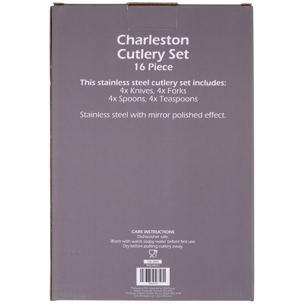 Kitchen Master 16 Piece Charleston Cutlery Set Silver Image 2
