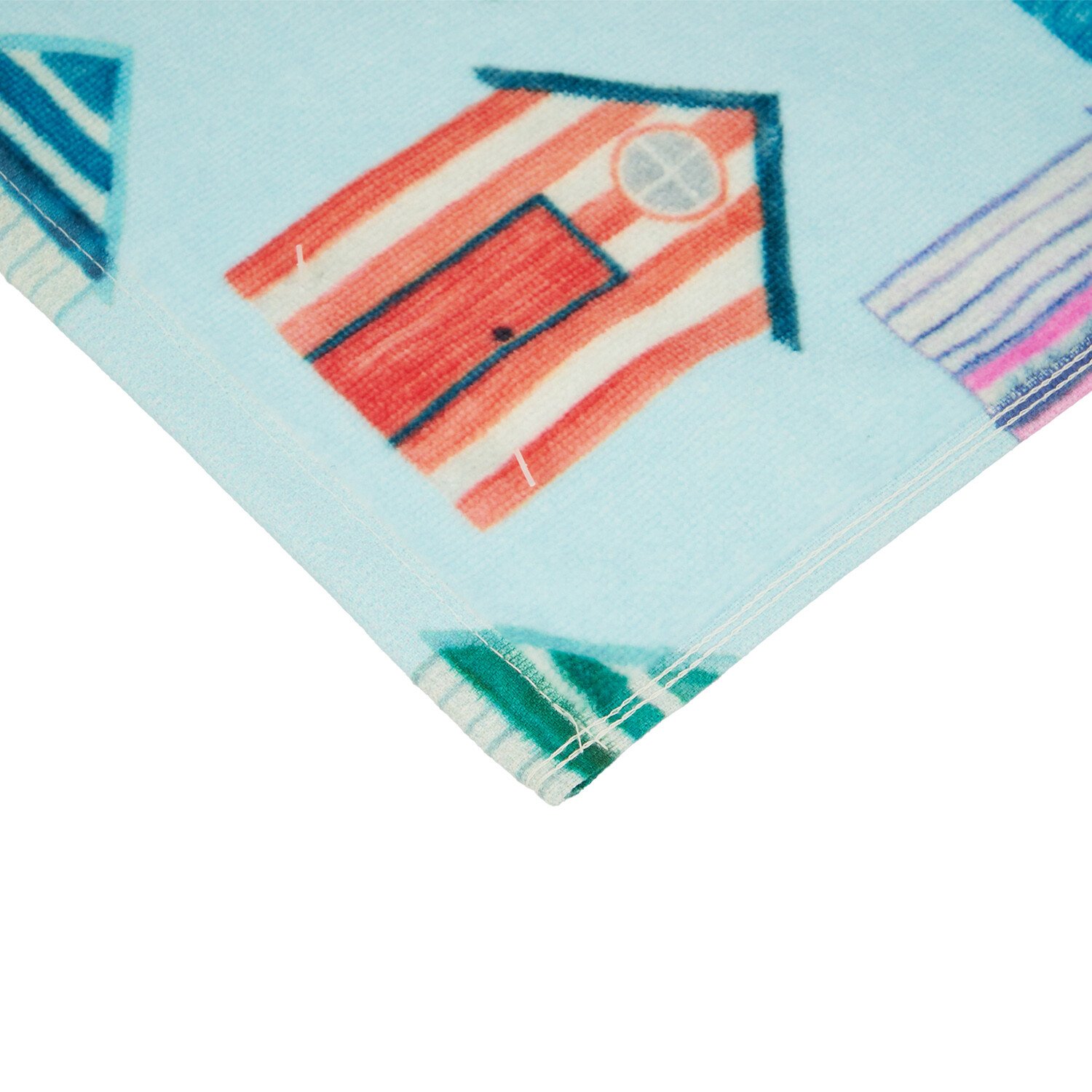 Beach Hut Hand Towel - Blue Image 3