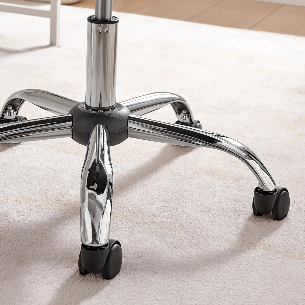 Furniturebox Courtez Pink Velvet and Silver Office Chair Image 3