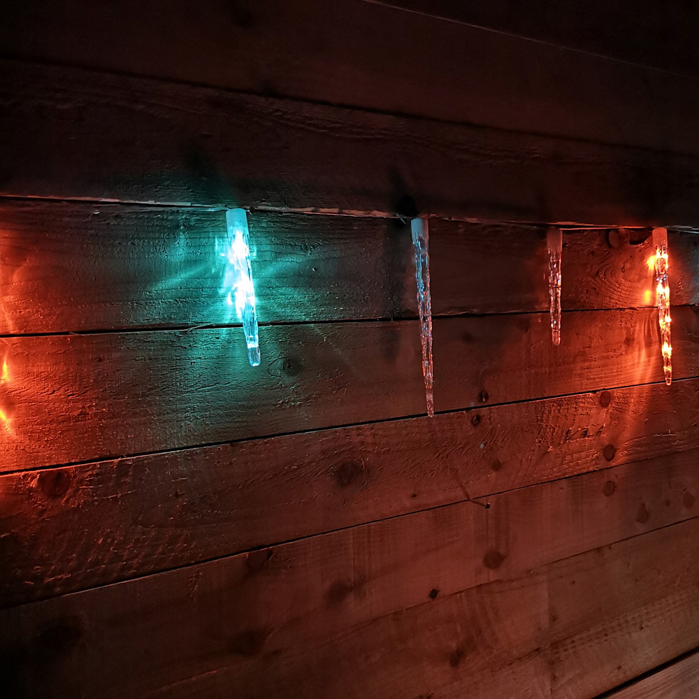 Premier 72 Rainbow LED Clear Cable Icicle String Light 6.9m Image 2