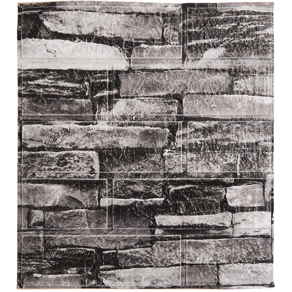 Living and Home 3D Brick Texture Grey Wall Sticker 15 Pack Image 2