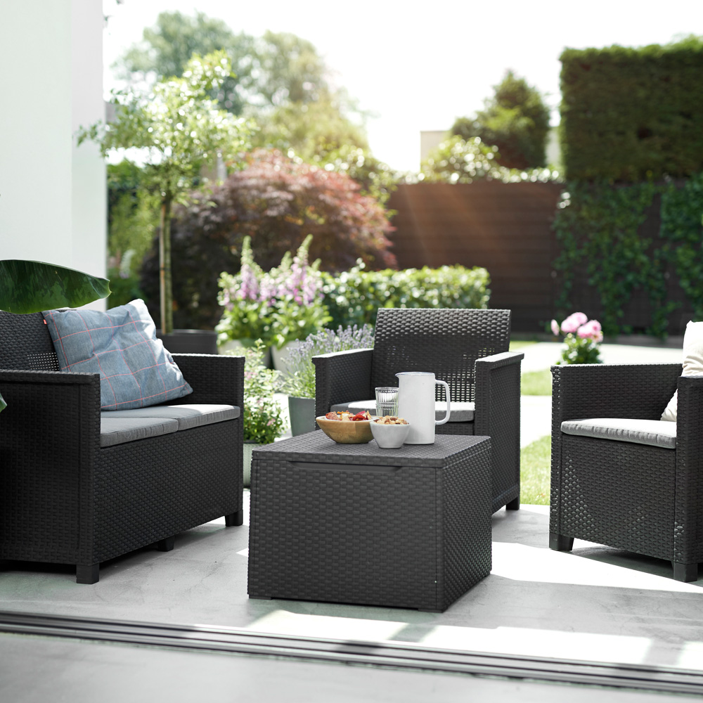 Keter Emma 4 Seater Graphite Garden Furniture Set Image 4