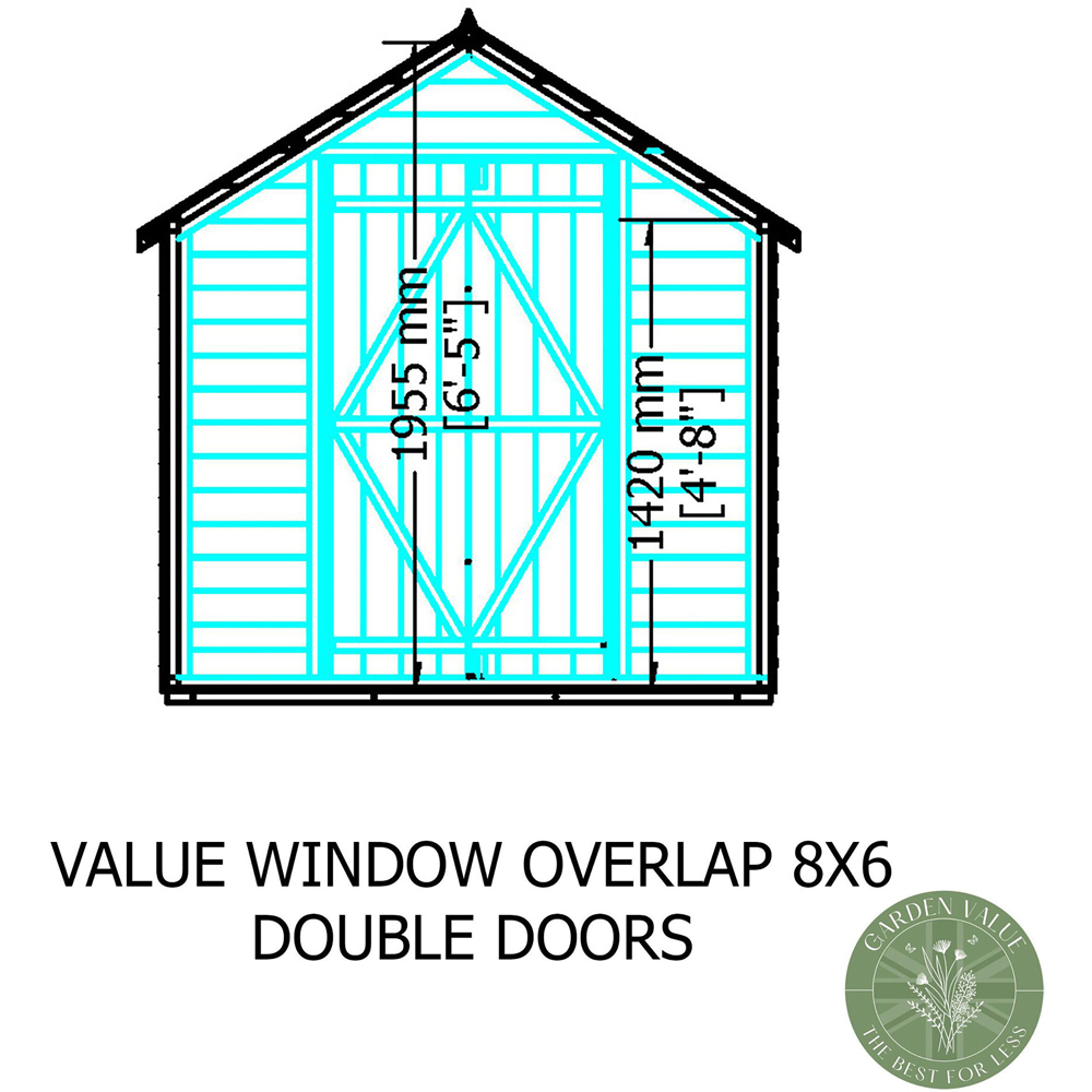 Shire 8 x 6ft Dip Treated Overlap Shed with Window Image 9