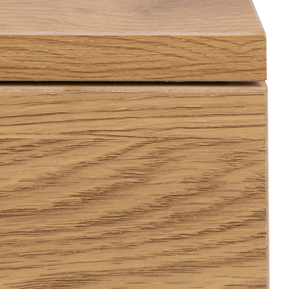 Florence Avignon Single Drawer Oak Square Bedside Table Image 6