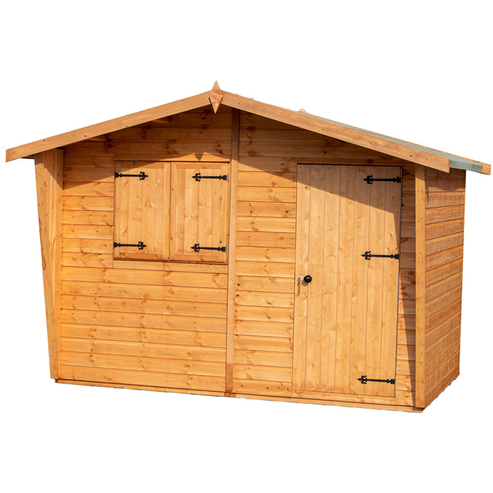 Shire 9 x 6ft Shiplap Style C Security Cabin Apex Garden Shed Image 1
