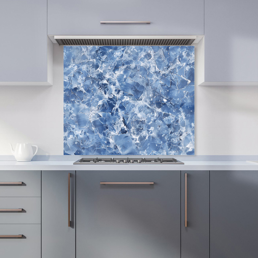 Warren Reed Designer Coastal Blue Quartz Effect Glass Kitchen Splashback 75 x 90cm Image 1