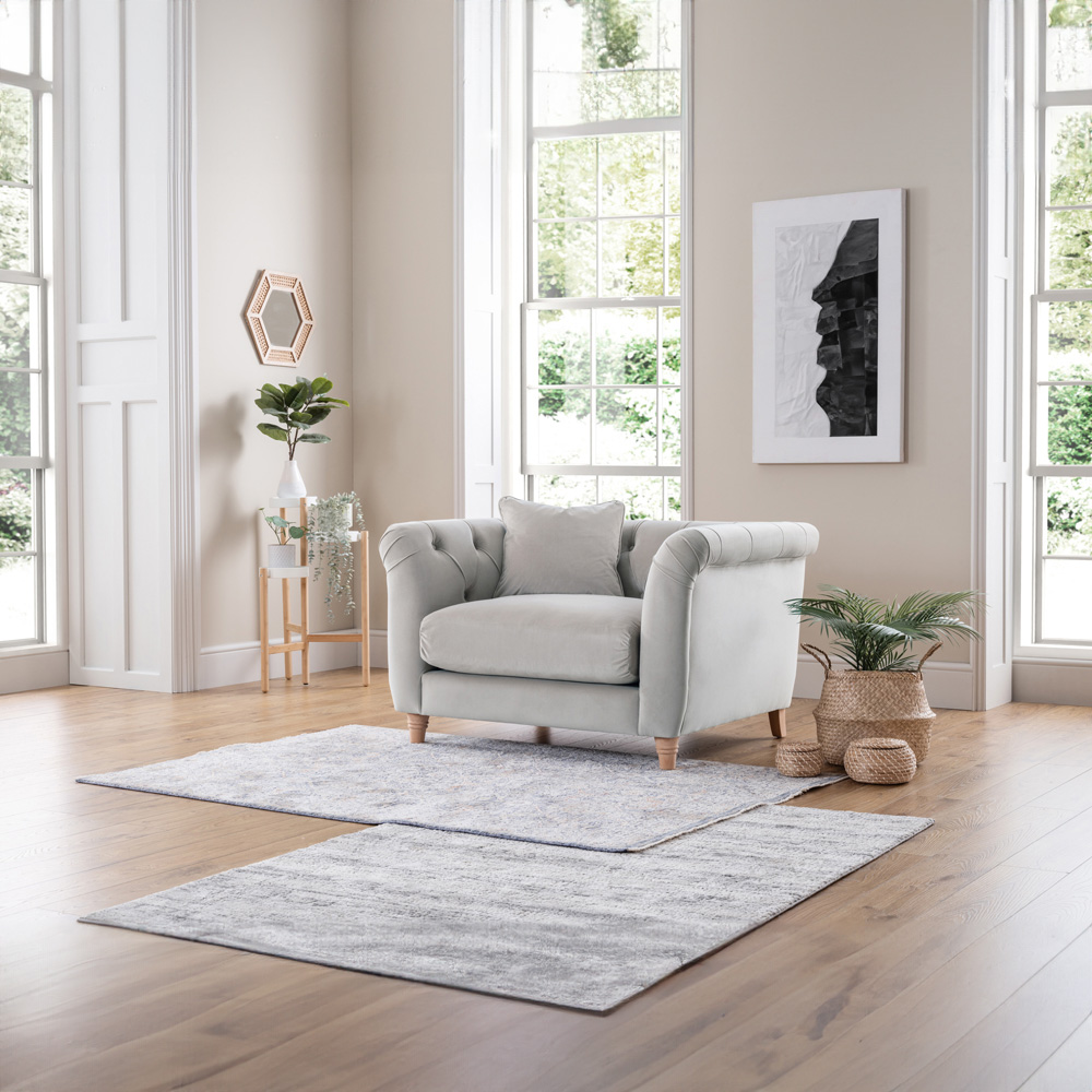 Chalk Velvet Armchair Image 5