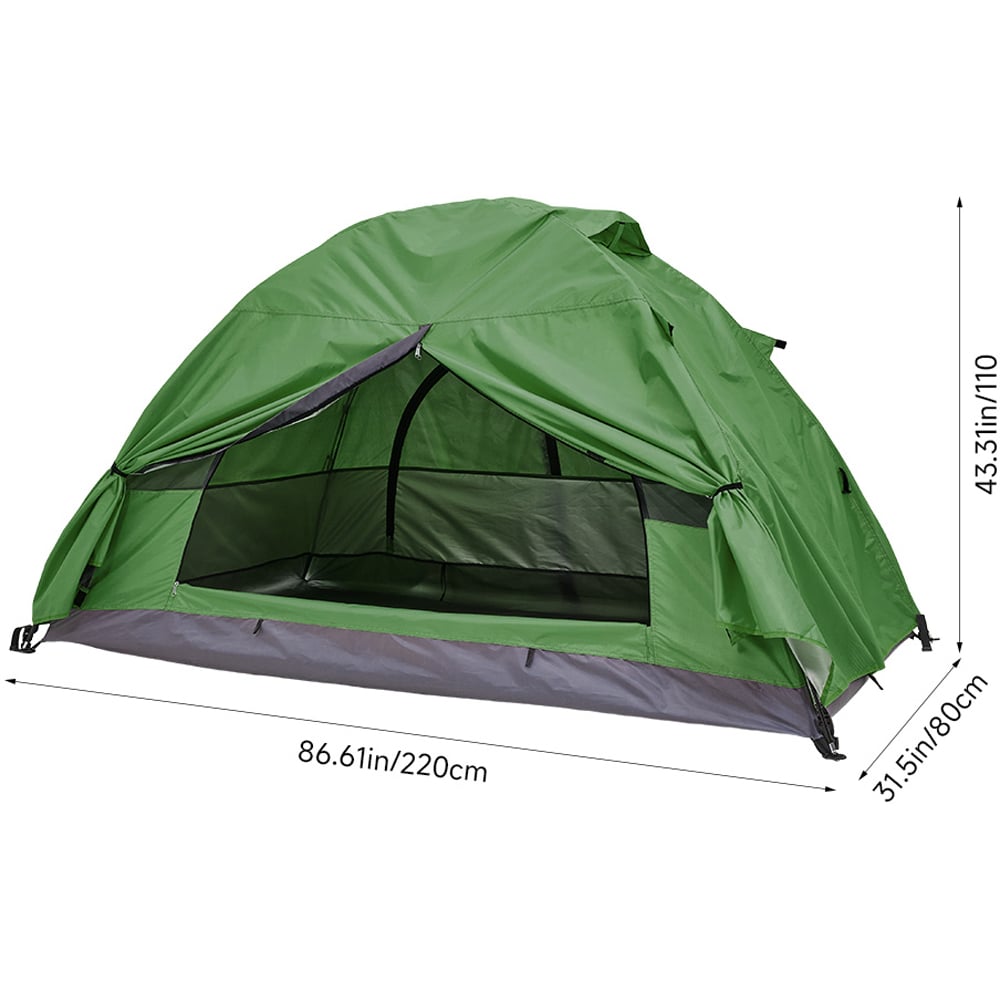 Living and Home 2 Person Camping Tent with Detachable Top Cover Green Image 6