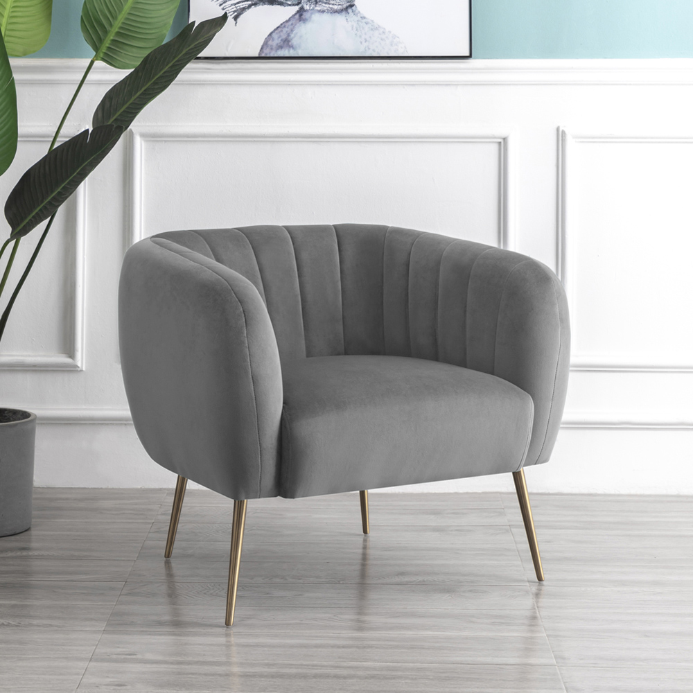 Artemis Home Matilda Grey Velvet Accent Chair Image 3