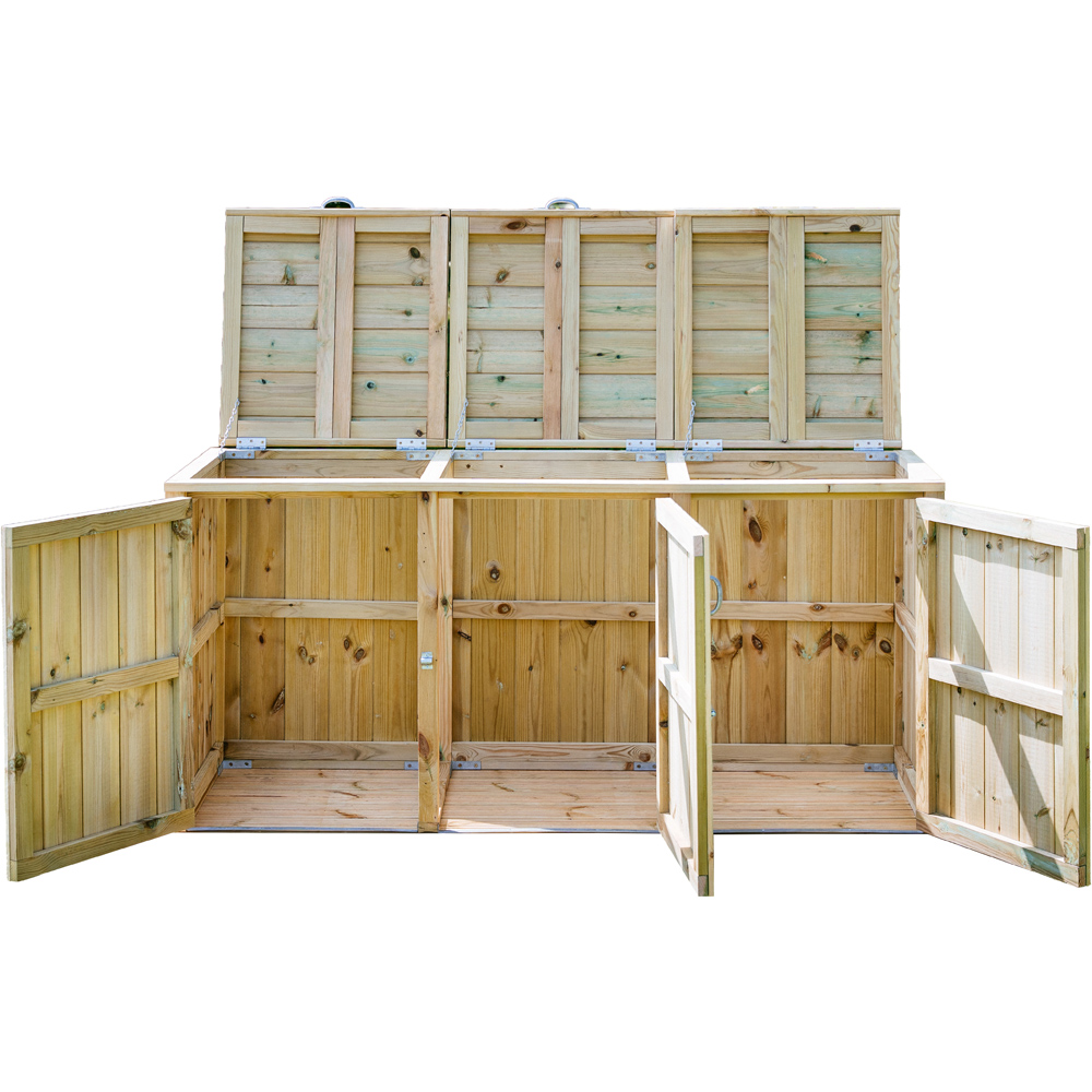 The Garden Village Dutton 6 x 2ft Triple Dustbin Storage Shed Image 3