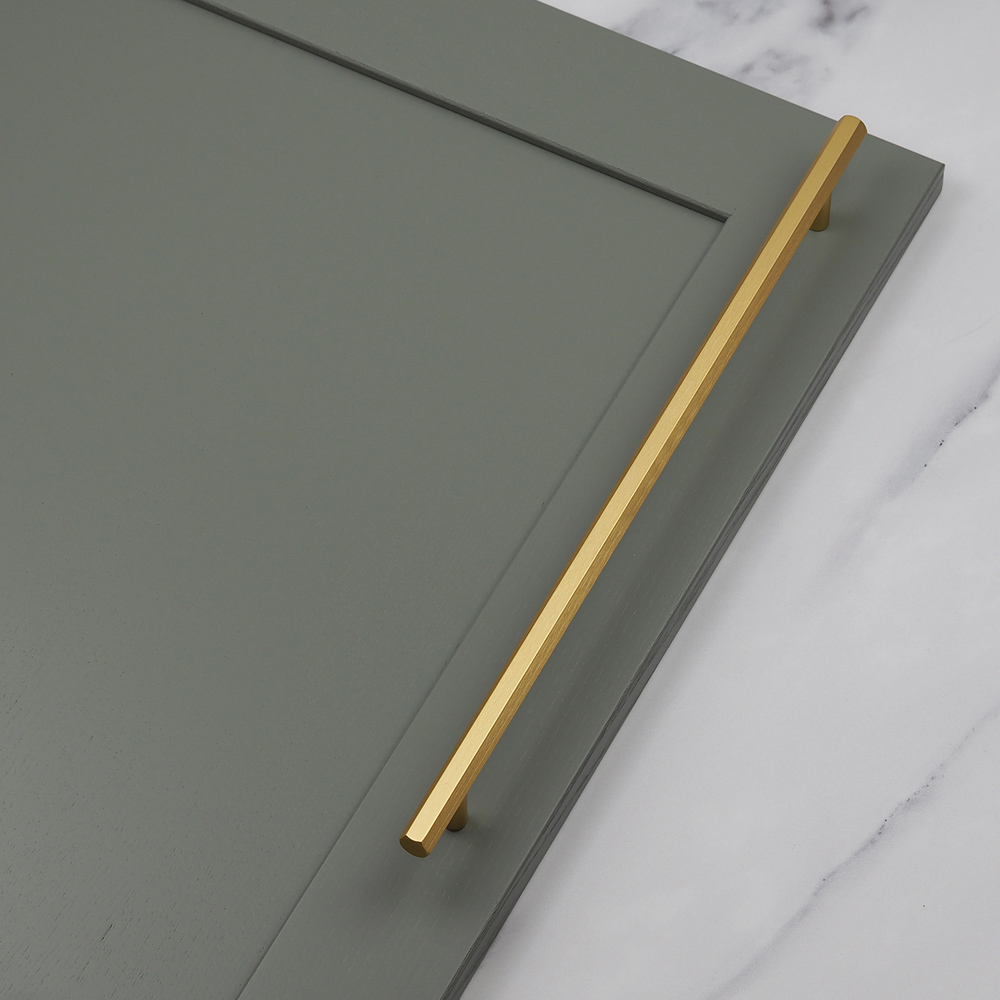 Handle & Home Brushed Brass Hexagon T-Bar Handle 320mm Image 2