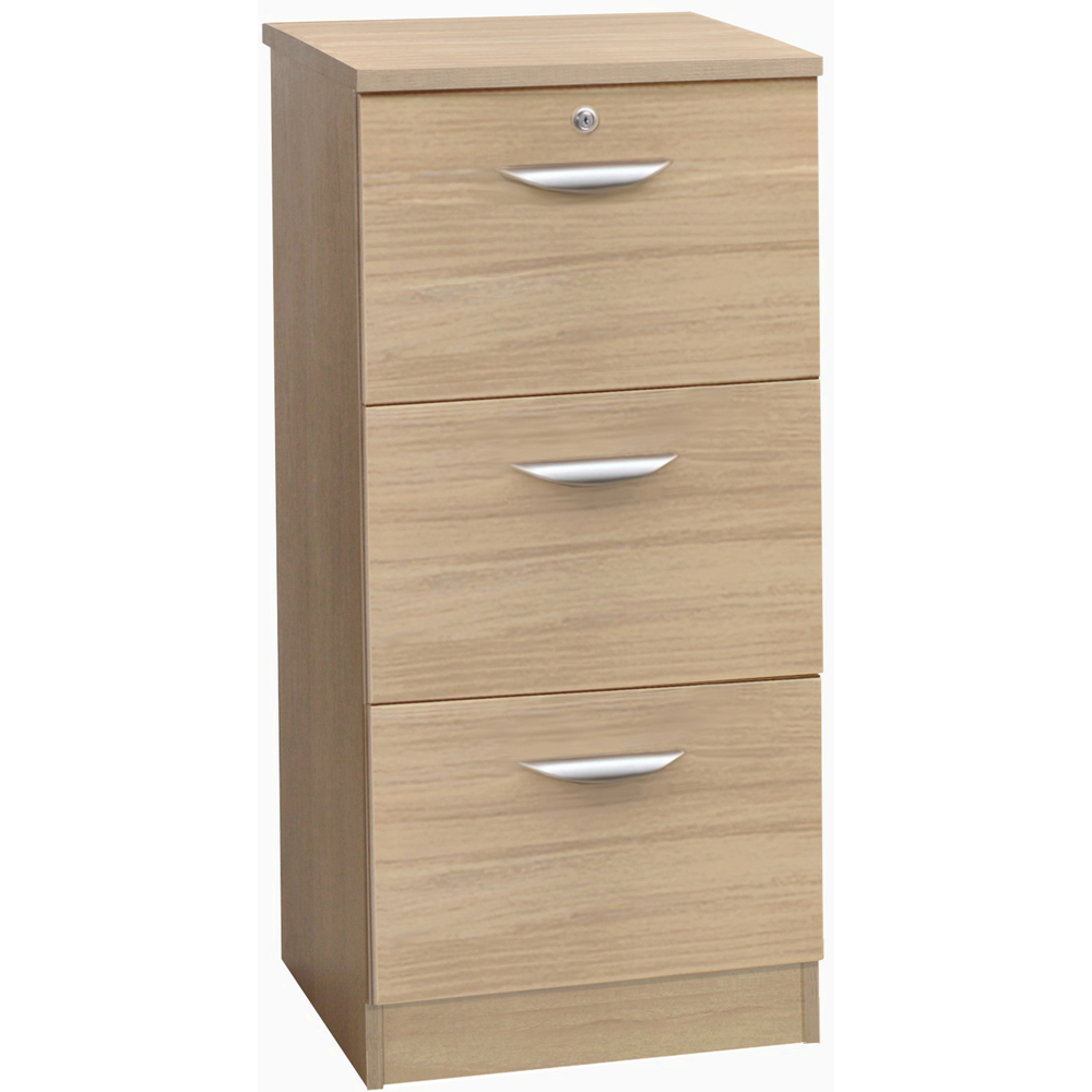 R White Cabinets 3 Drawer Brown Filing Cabinet Image 2