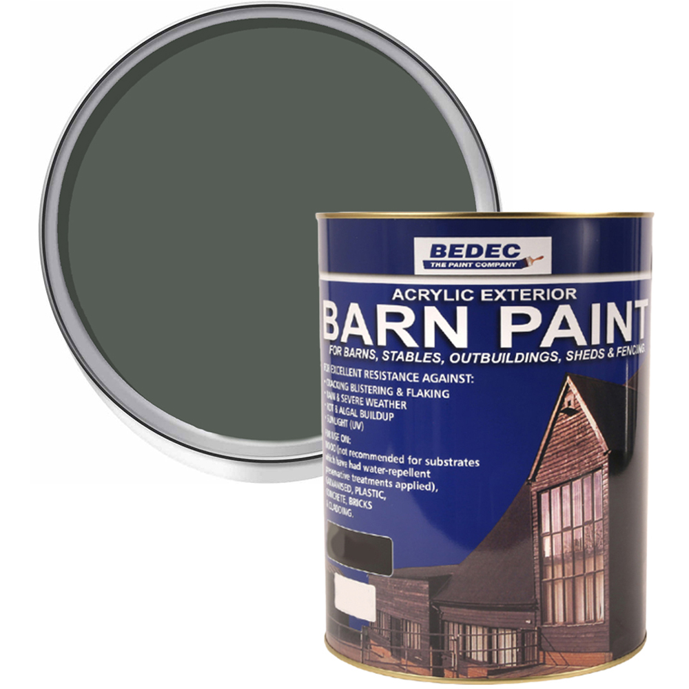 Bedec Forest Green Semi Gloss Barn Paint 5L Image 1