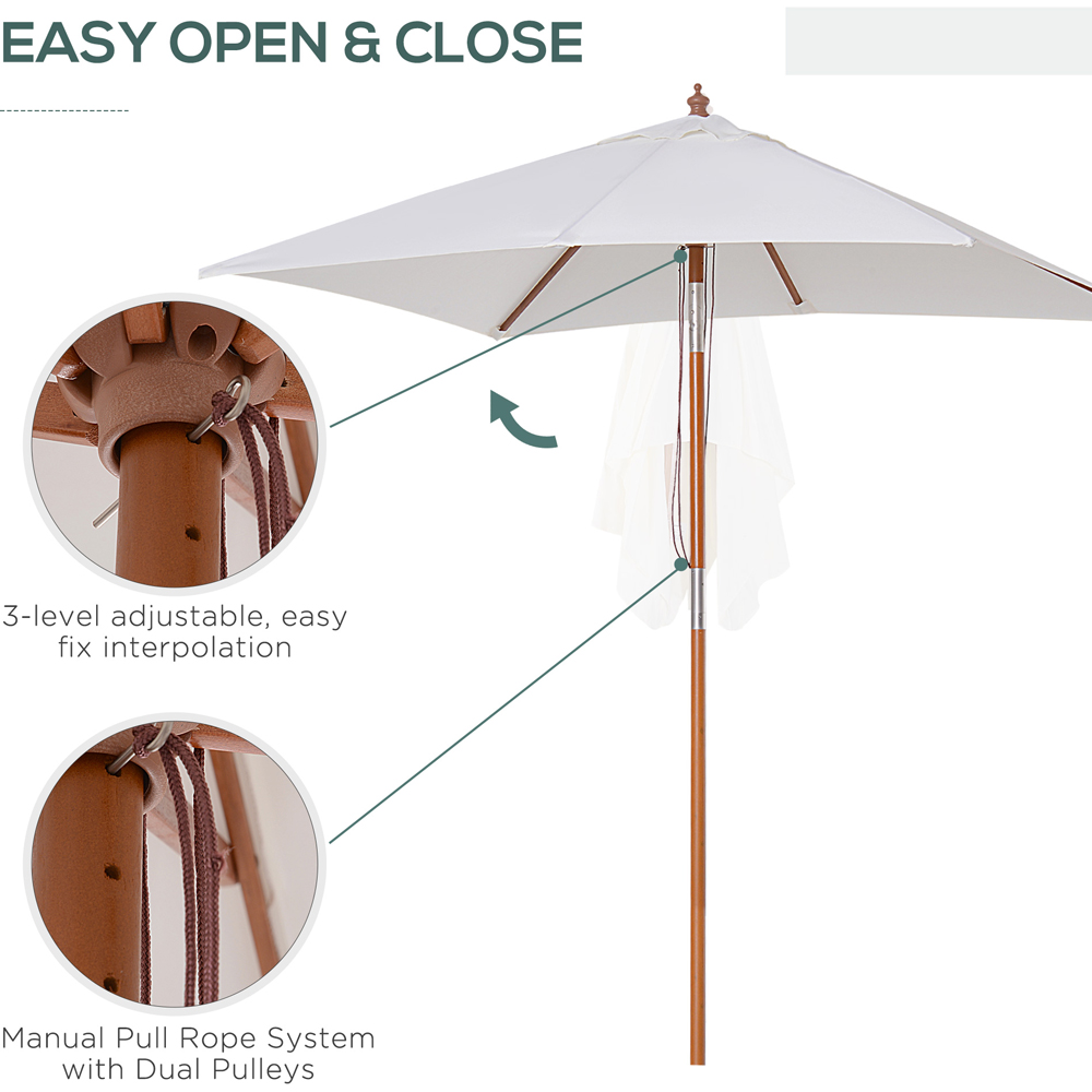 Outsunny Cream White Tilting Parasol 2m Image 6
