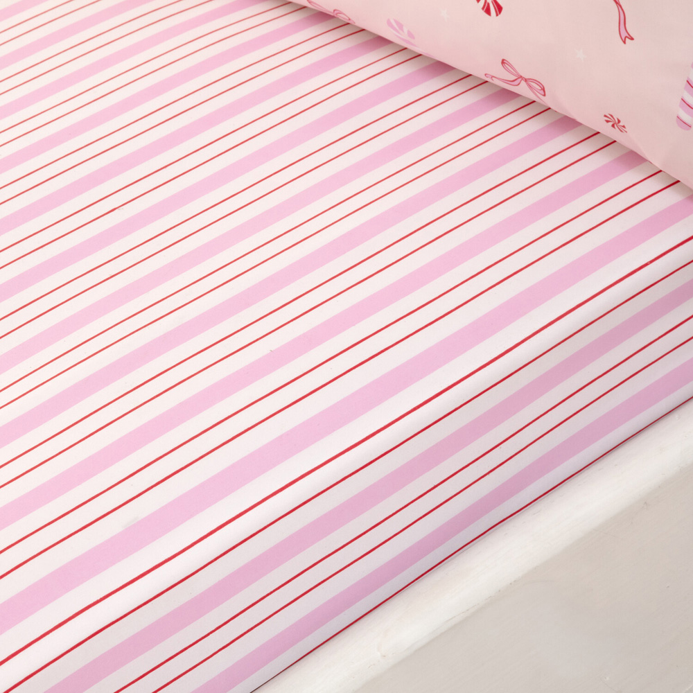 Bow Candy Canes Bedding Set Pink Double Image 3