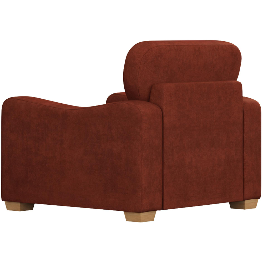 Theadford Marmalade Plush Velvet Fixed Back Armchair Image 4