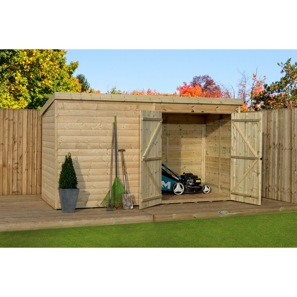 Empire Sheds 4000 14 x 3ft Double Door Tongue and Groove Pent Garden Shed Image 2