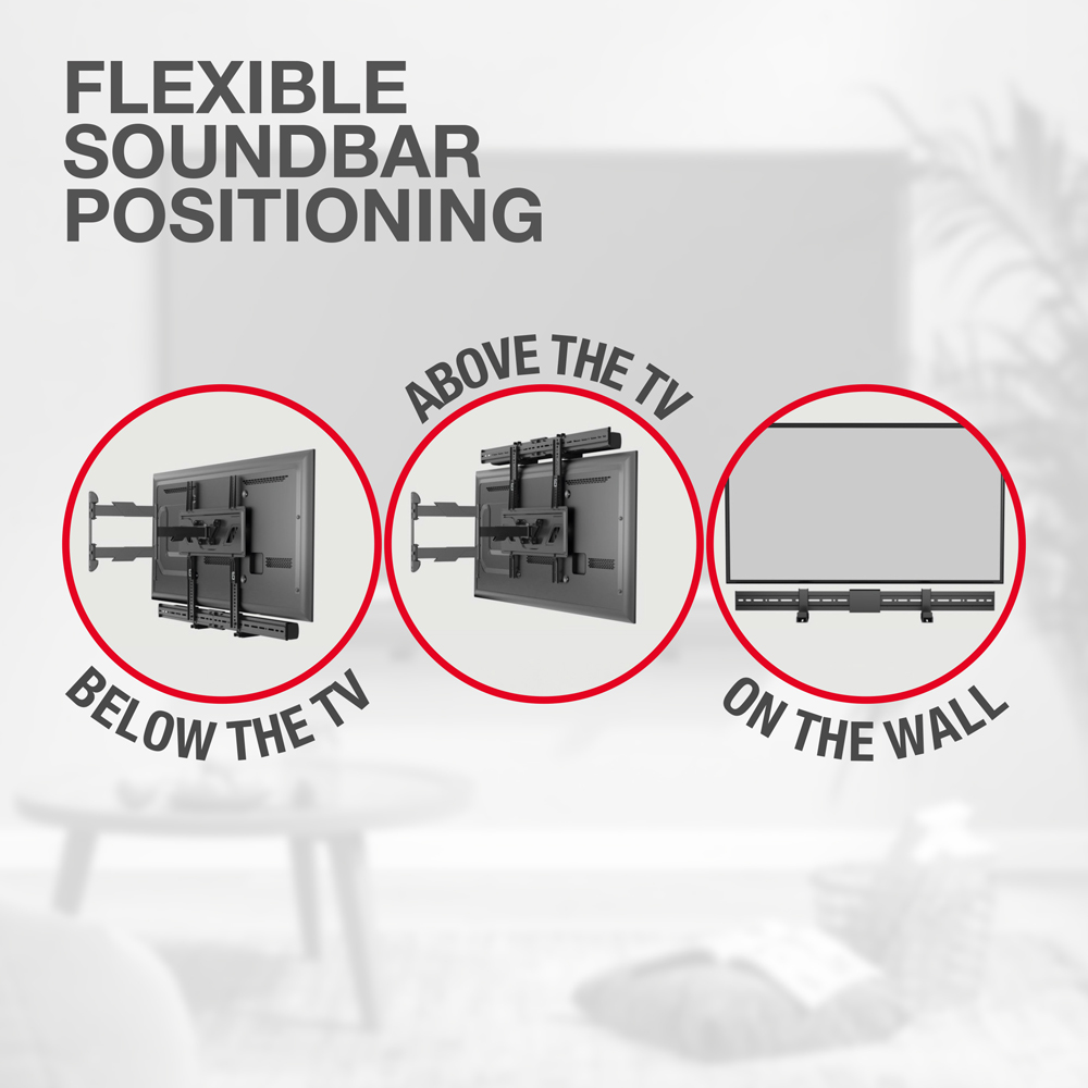 TTAP Black Soundbar Speaker TV Bracket Image 6