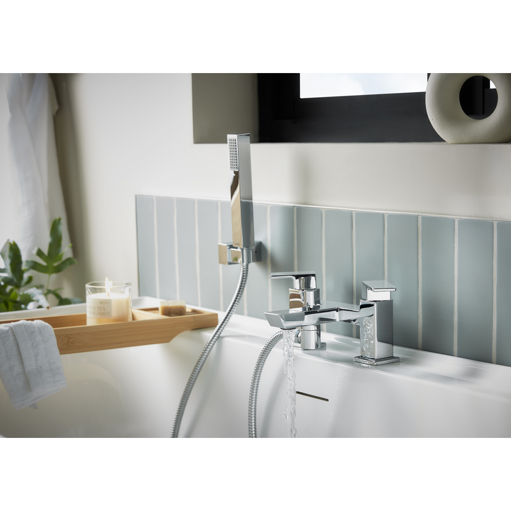 Bristan Cobalt Chrome Bath Shower Mixer Tap with Handset Image 6