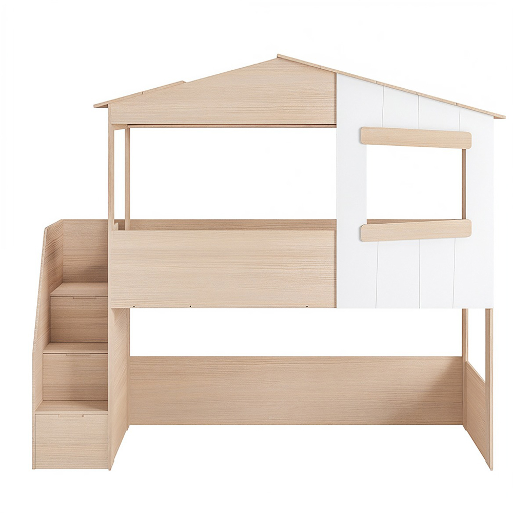 Flair Dreamland Oak Play House Staircase Mid Sleeper Image 3