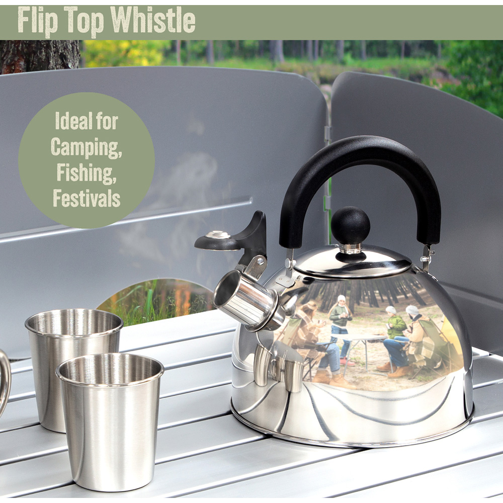 Milestone Camping Stainless Steel Whistling Kettle 2L Image 4