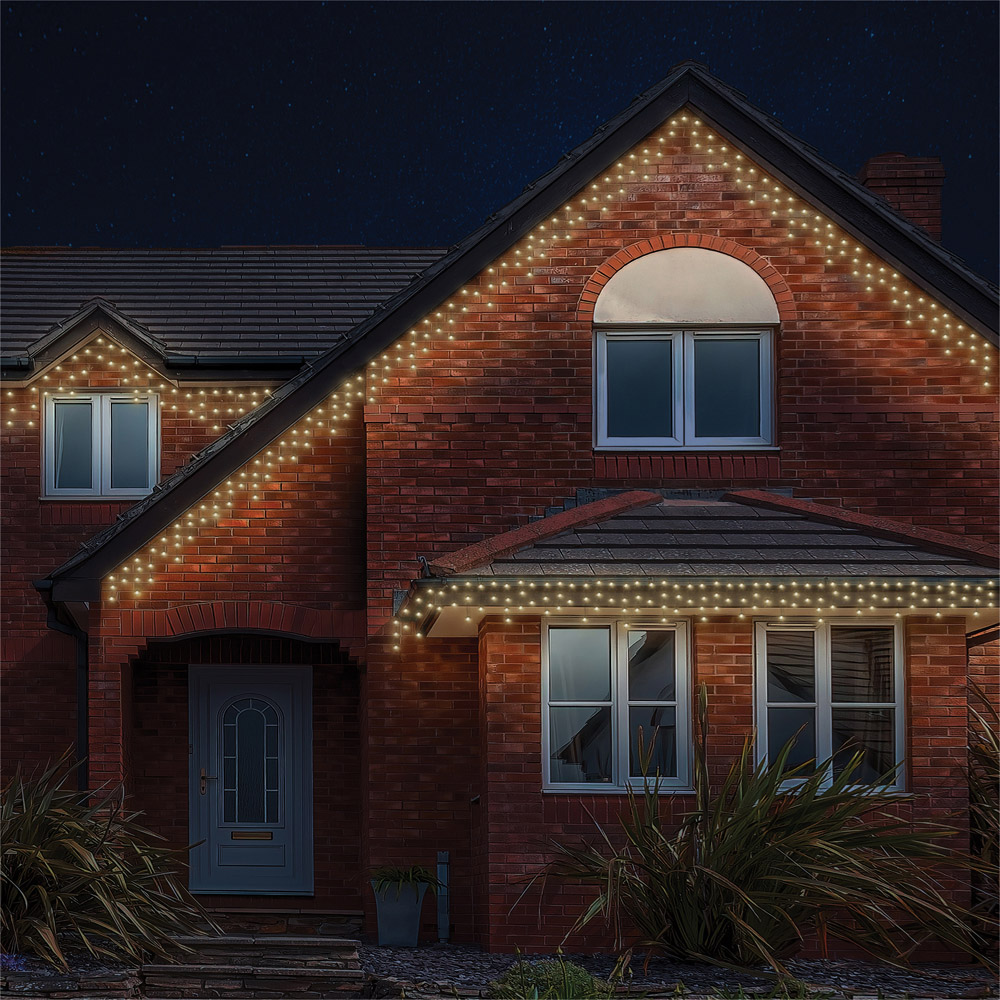 Eagle Connect Warm White LED Black Icicle Light 10m Image 5