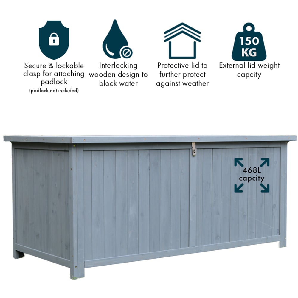 Jack Stonehouse Medium Grey Garden Storage Cabinet 468L Image 3