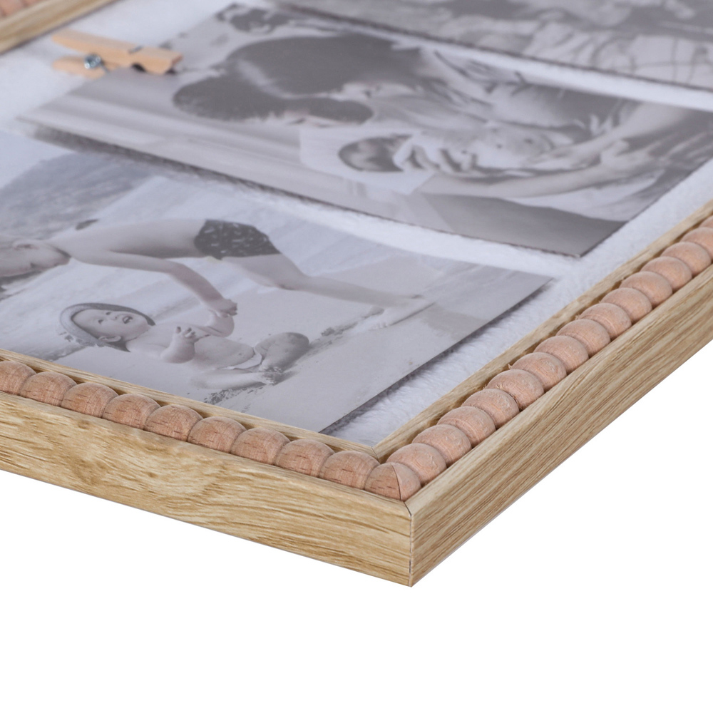 Wood Bobble Multi Peg Clip Photo Frame Image 3