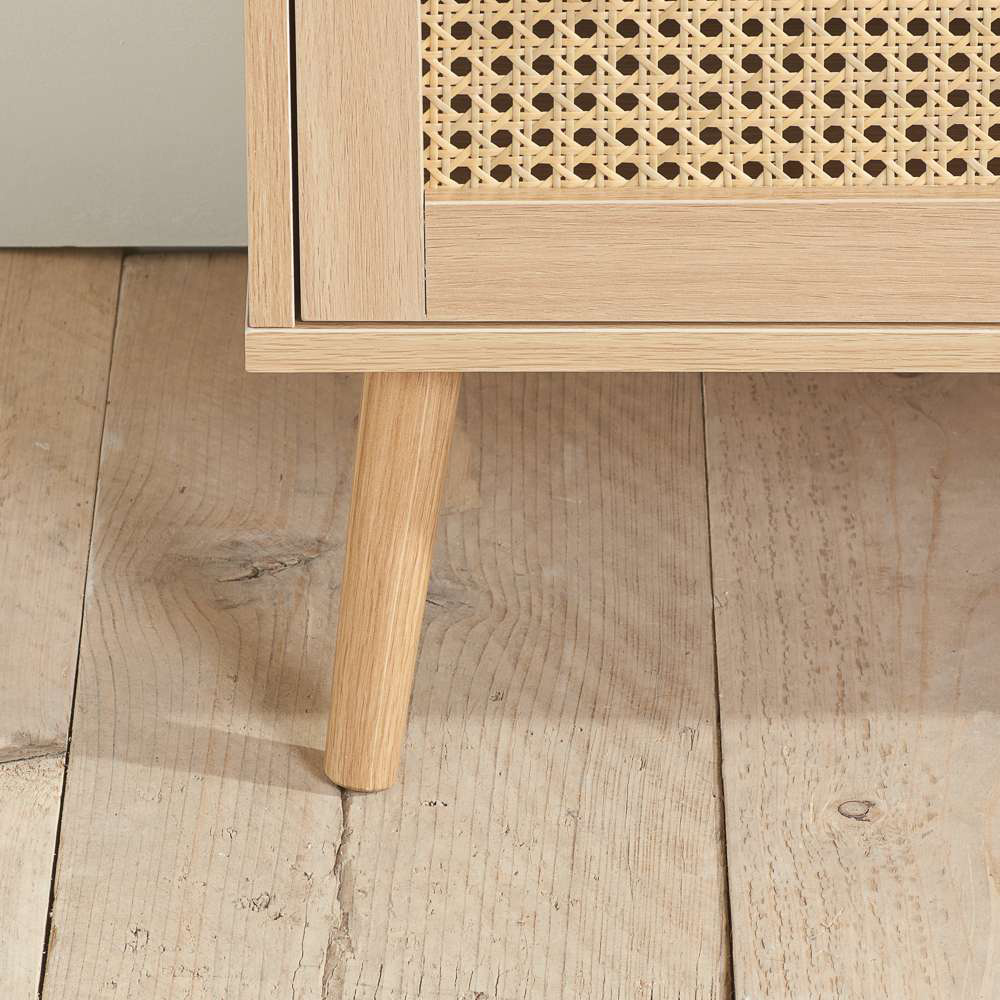 Croxley 5 Drawer Oak Rattan Chest of Drawers Image 7