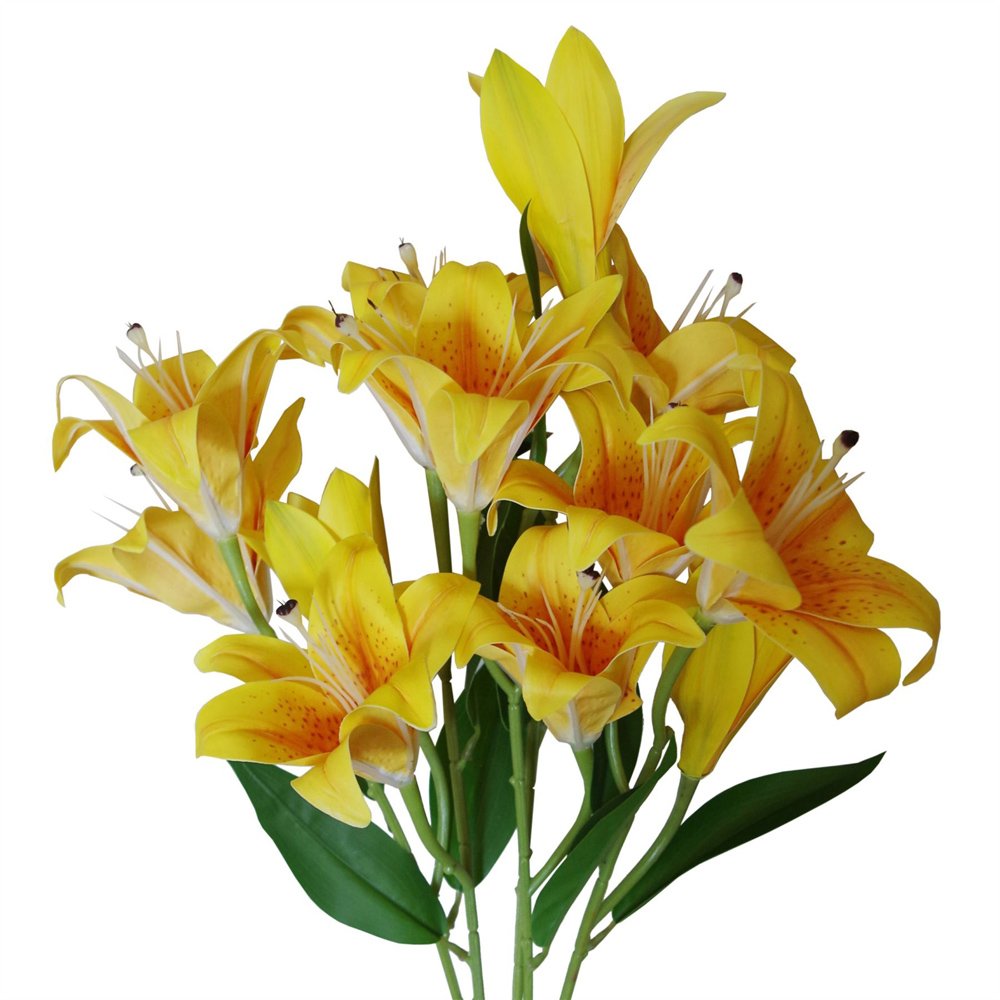 Leaf Yellow Lily Stem Artificial Flower 60cm 12 Pack Image 2