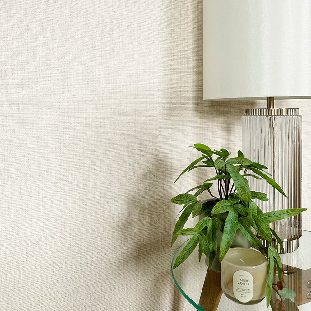 Belgravia Decor Grasscloth Texture Cream Vinyl Wallpaper Image 4