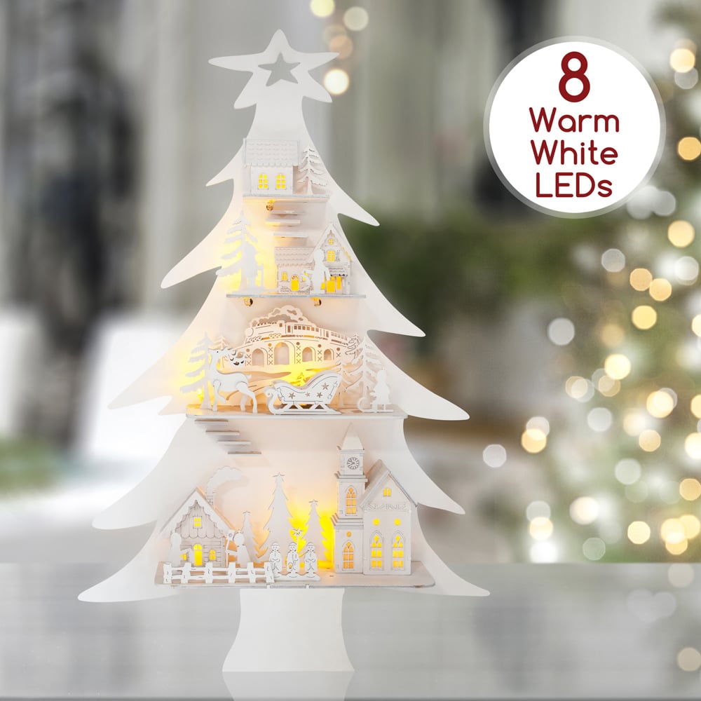 The Christmas Workshop LED Wooden City in Tree Decoration Image 6