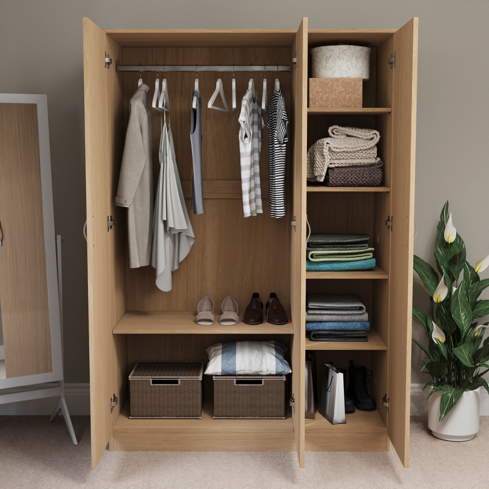 VIDA DESIGNS Riano 3 Door Pine Wardrobe Image 4