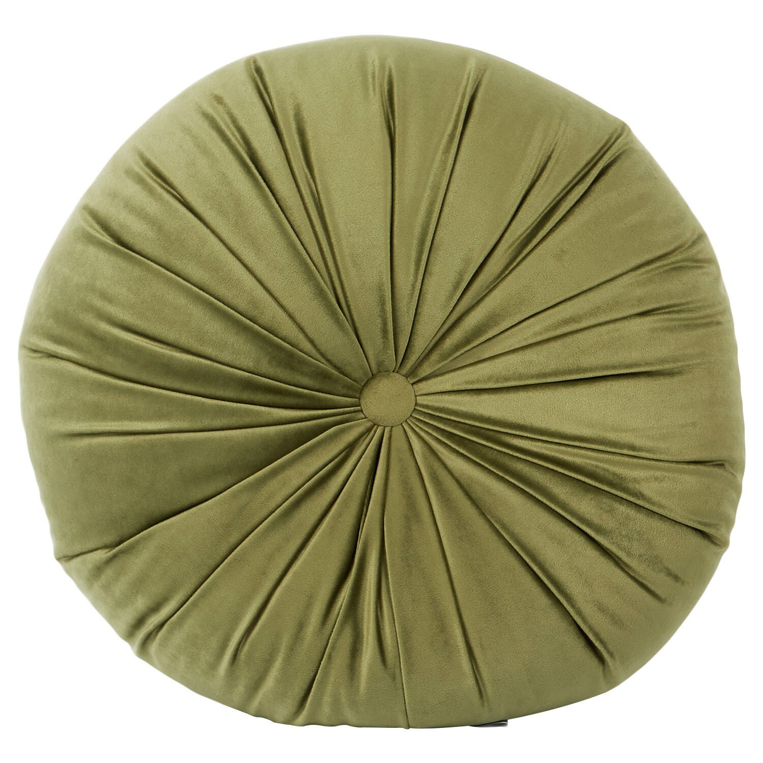 Round Velvet Cushion - Green Image 2