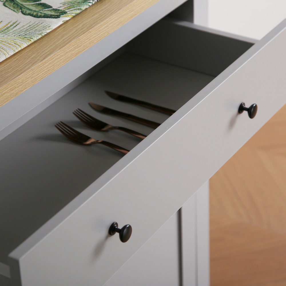 Wiltshire 2 Door Single Drawer Grey Whiteboard Image 6