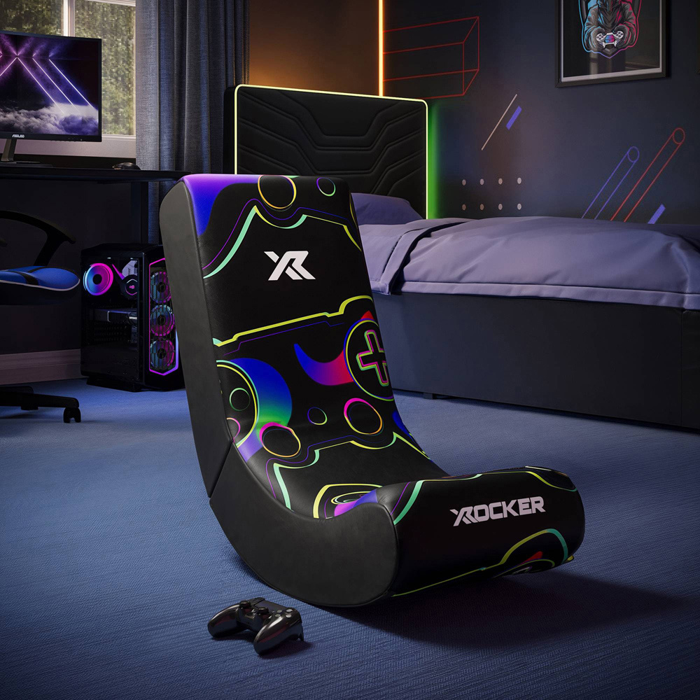 X Rocker Video Rocker Neon Kids Gaming Chair Image 3