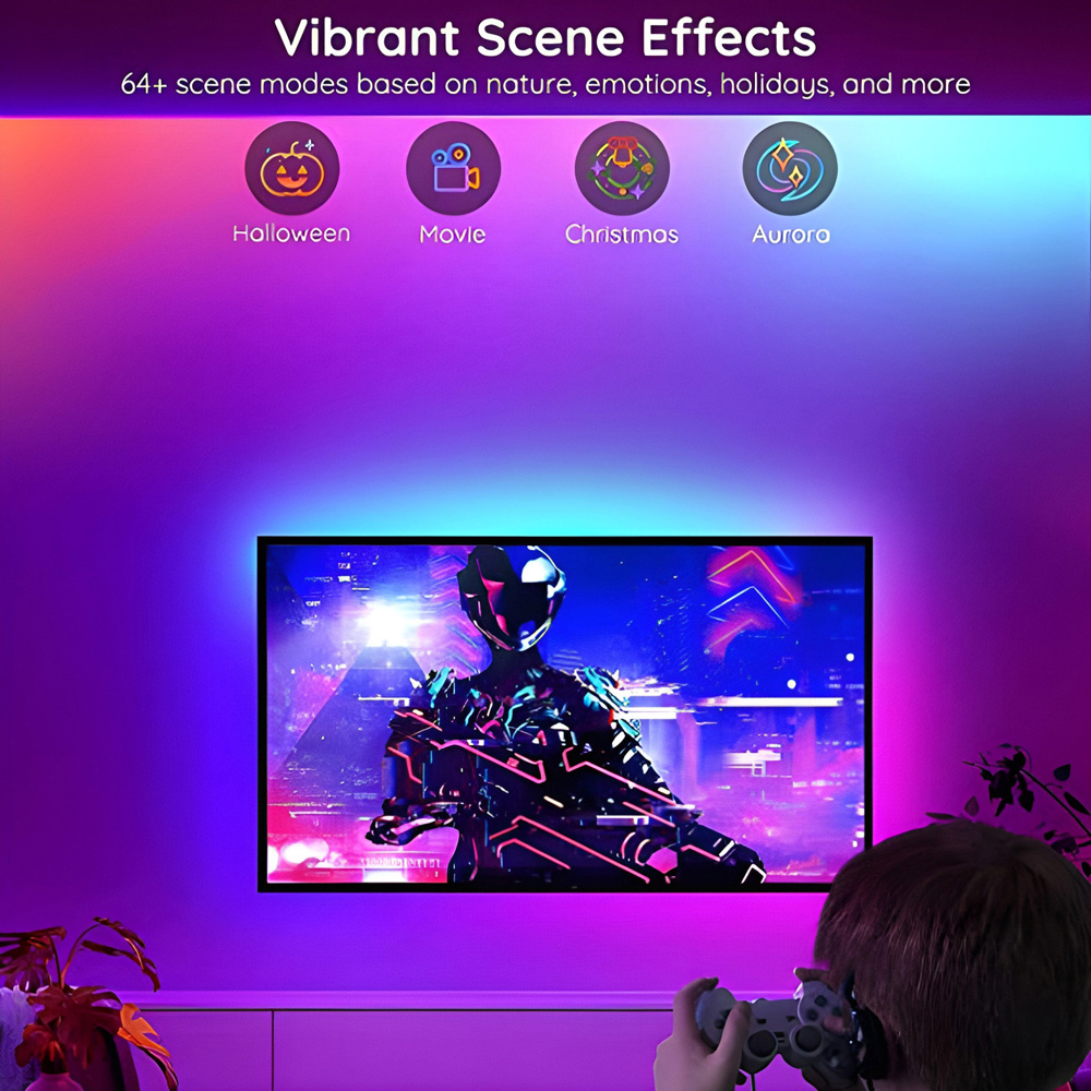 Govee RGBIC Basic Wi-Fi Bluetooth LED Strip Light 5m 2 Pack Image 5