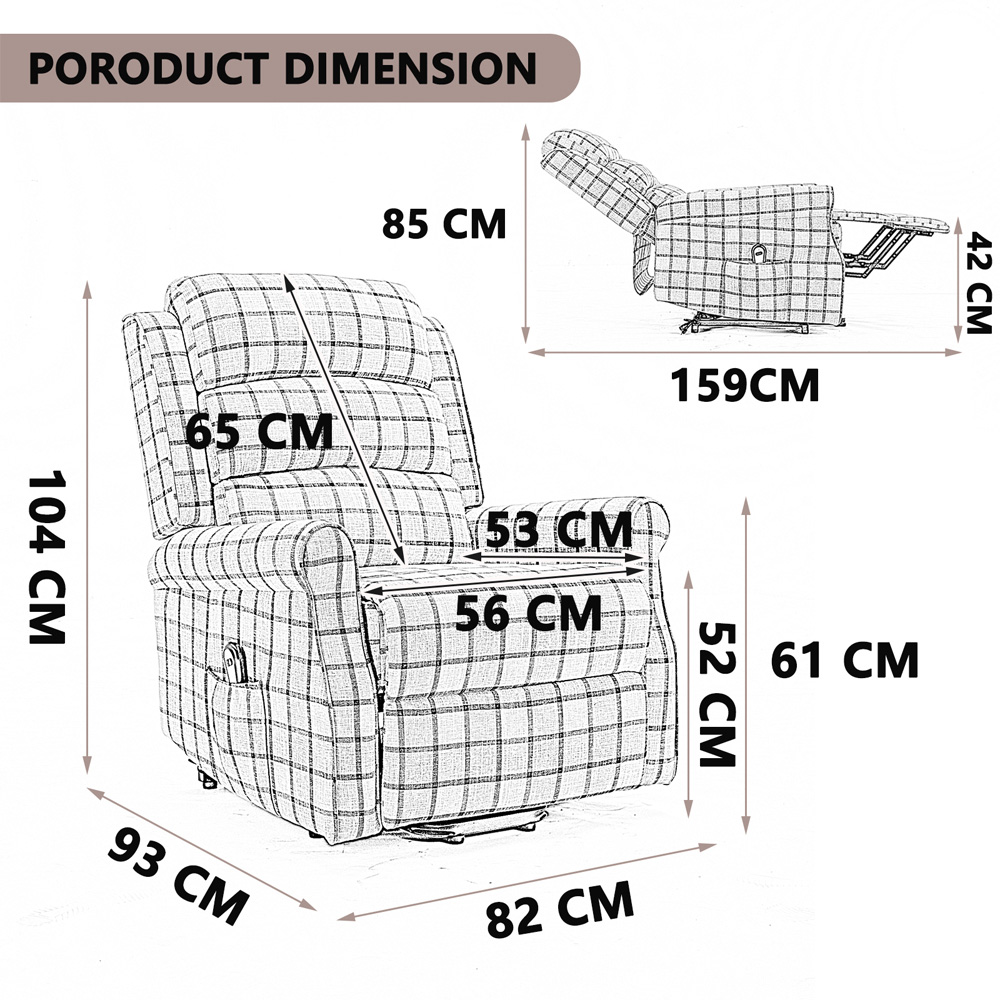 Furniture One Grey Electronic Power Lift and Tilt Chair Image 9