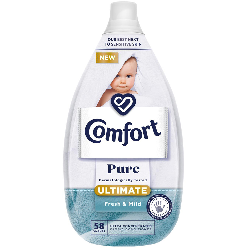 Comfort Pure Ultimate Fresh and Mild Ultra Concentrated Fabric Conditioner 58 Washes 870ml 3 Pack Image 2