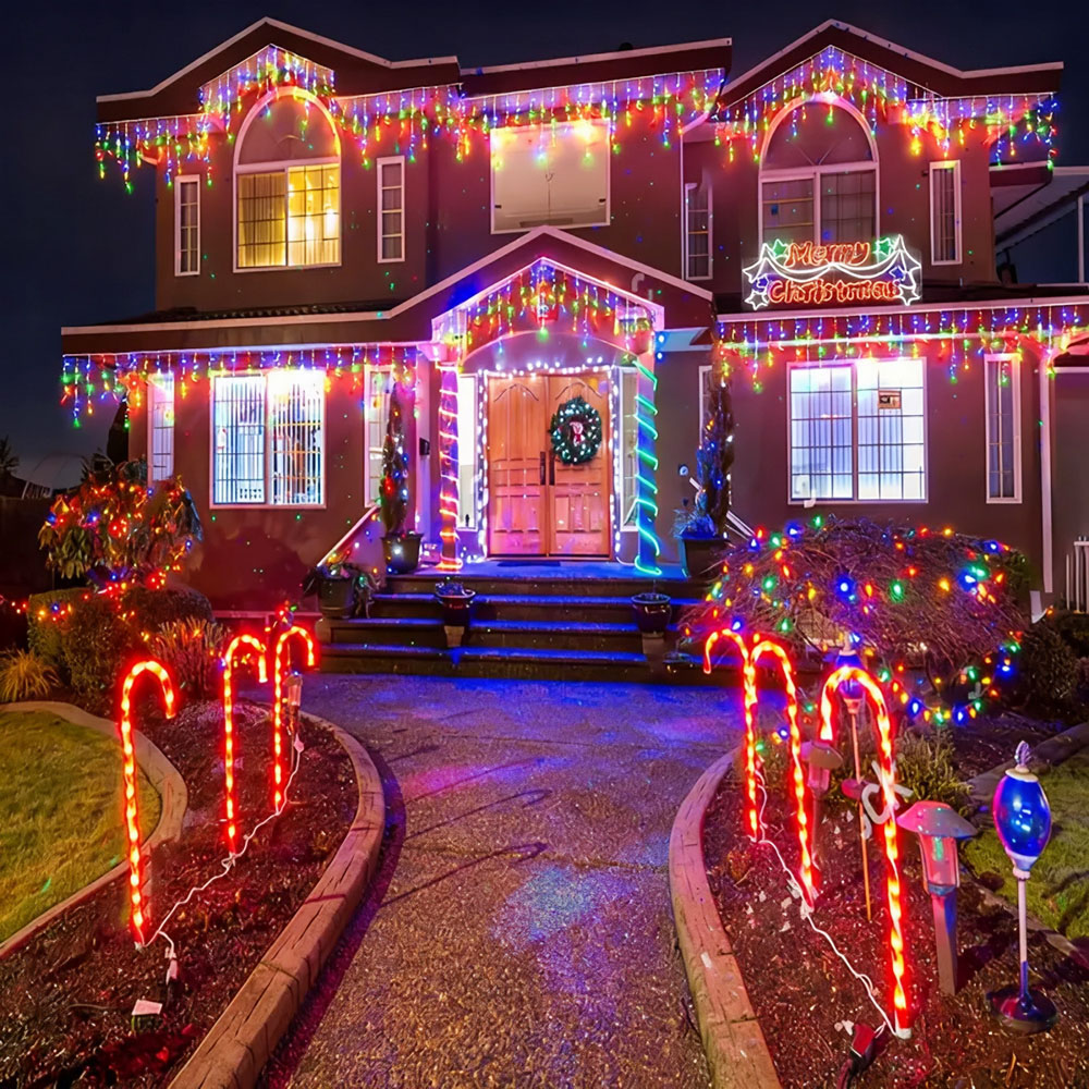 Living and Home 1200 Multicolour LED Solar Powered Icicle String Lights with Remote Control 30m Image 6