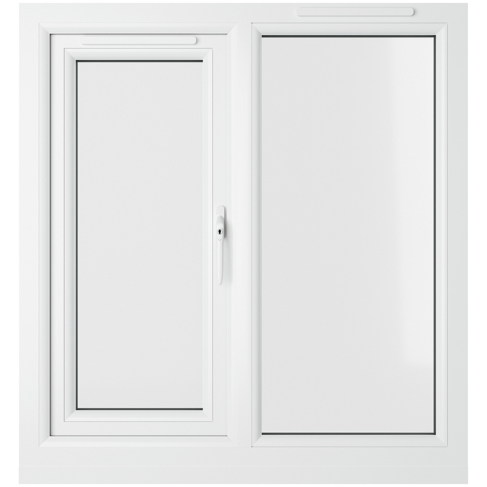 Crystal uPVC Triple Glazed Window RH Side Hung Next to a Fixed Grey White Clear Glass 905x965mm Image 2