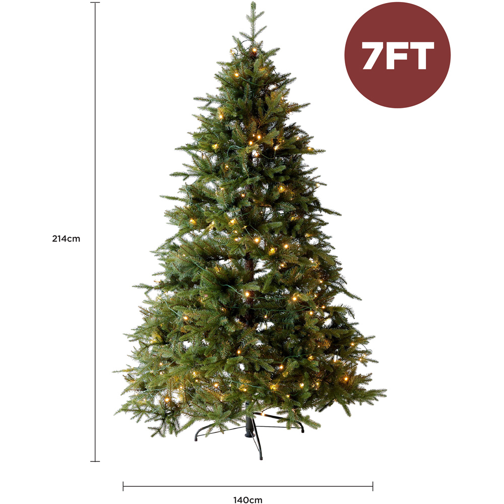 Charles Bentley Luxury Pre Lit Hinged Artificial Christmas Tree 7ft Image 7